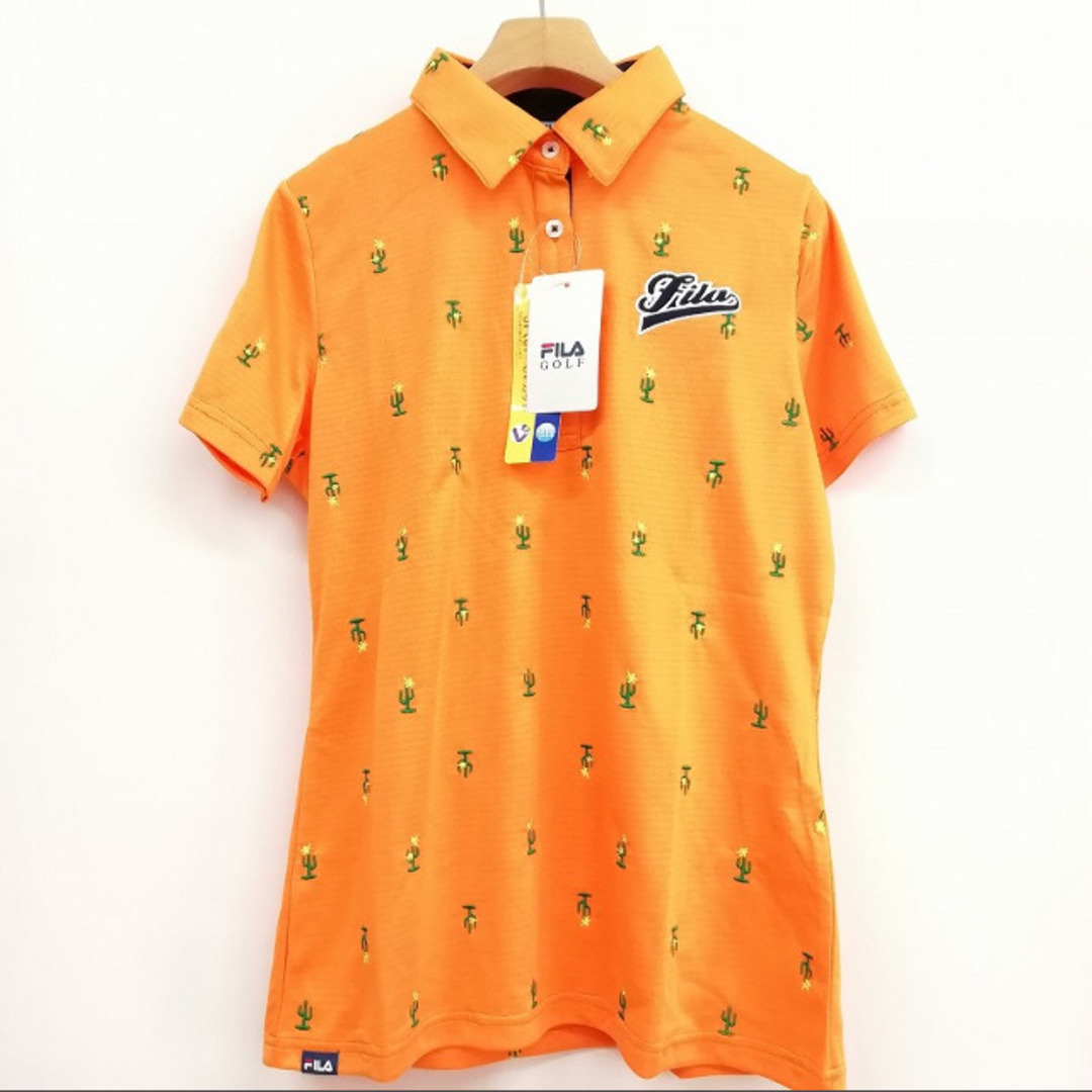 FILA(フィラ)のGOLF ゴルフ ゴルフウェア ポロシャツ Tシャツ 半袖  L オレンジ レディースのトップス(ポロシャツ)の商品写真