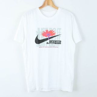 NIKE - ナイキ 半袖Ｔシャツ トップス ロゴT ドライフィット スポーツウエア メンズ Lサイズ 白×黒×グレー NIKE