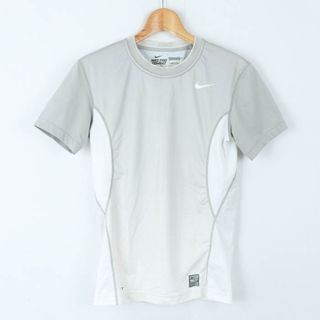 ナイキ(NIKE)のナイキ 半袖Ｔシャツ トップス プロコンバット ドライフィット コンプレッションインナー メンズ Mサイズ ベージュ×グレー NIKE(Tシャツ/カットソー(半袖/袖なし))