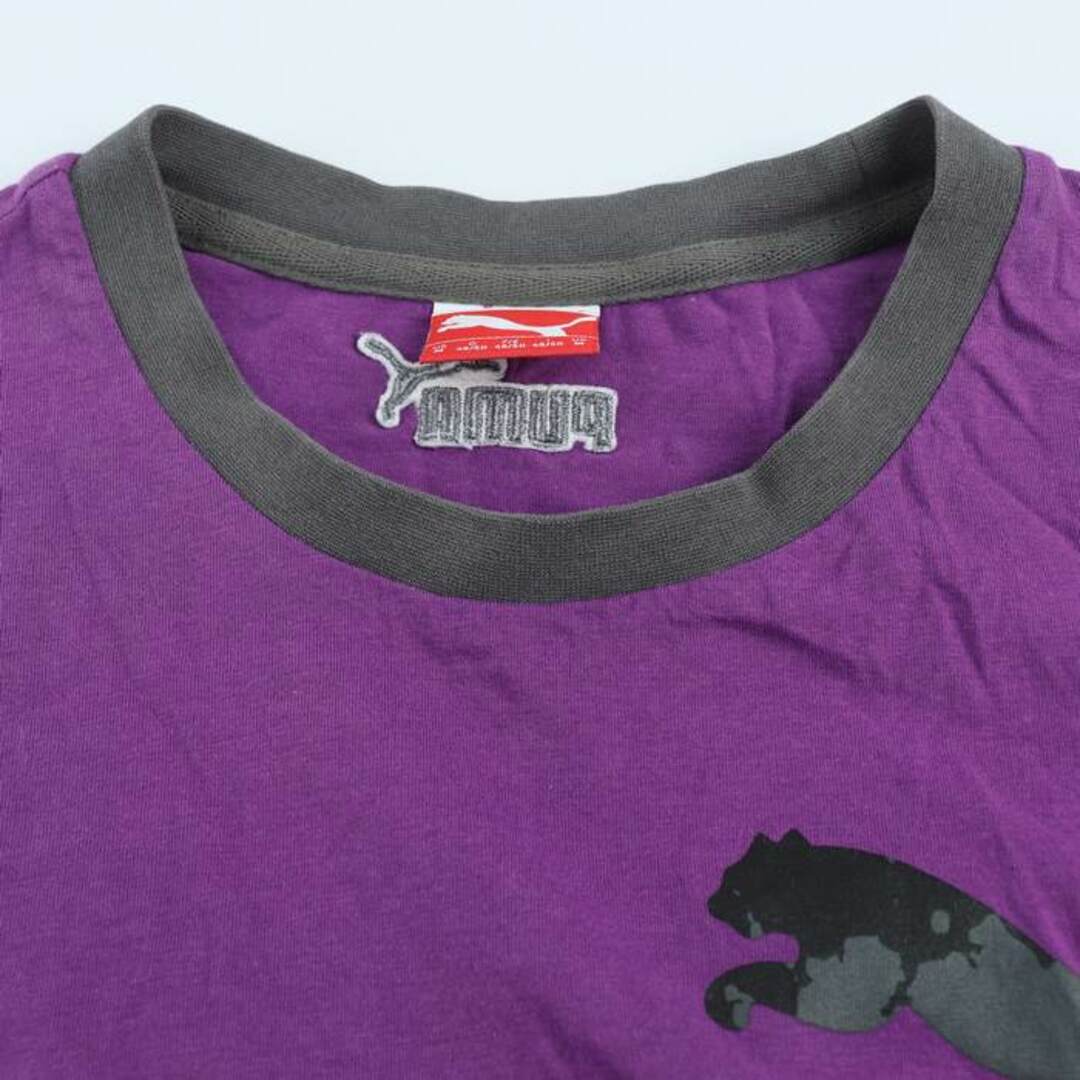 PUMA(プーマ)のプーマ 半袖Ｔシャツ トップス ロゴT スポーツウエア コットン メンズ Mサイズ 紫×グレー PUMA メンズのトップス(Tシャツ/カットソー(半袖/袖なし))の商品写真