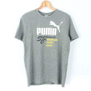 プーマ(PUMA)のプーマ 半袖Ｔシャツ トップス ロゴT スポーツウエア コットン メンズ Sサイズ グレー×白×黒 PUMA(Tシャツ/カットソー(半袖/袖なし))