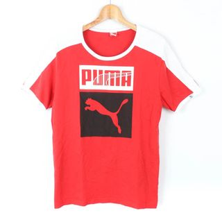 プーマ(PUMA)のプーマ 半袖Ｔシャツ トップス ロゴT スポーツウエア コットン メンズ Lサイズ 赤×白×黒 PUMA(Tシャツ/カットソー(半袖/袖なし))