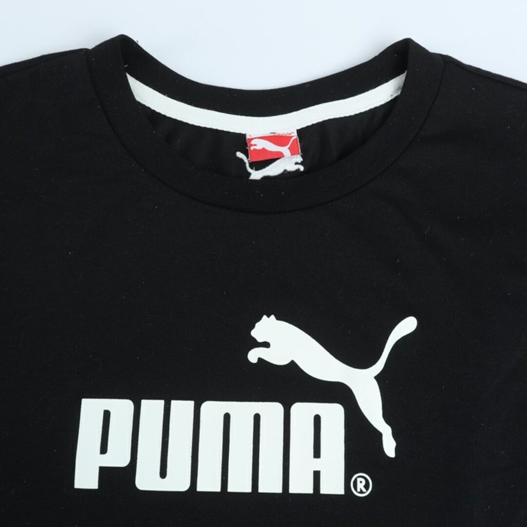 PUMA(プーマ)のプーマ 長袖Ｔシャツ トップスロゴTスポーツウエア メンズ Lサイズ 黒×白 PUMA メンズのトップス(Tシャツ/カットソー(七分/長袖))の商品写真