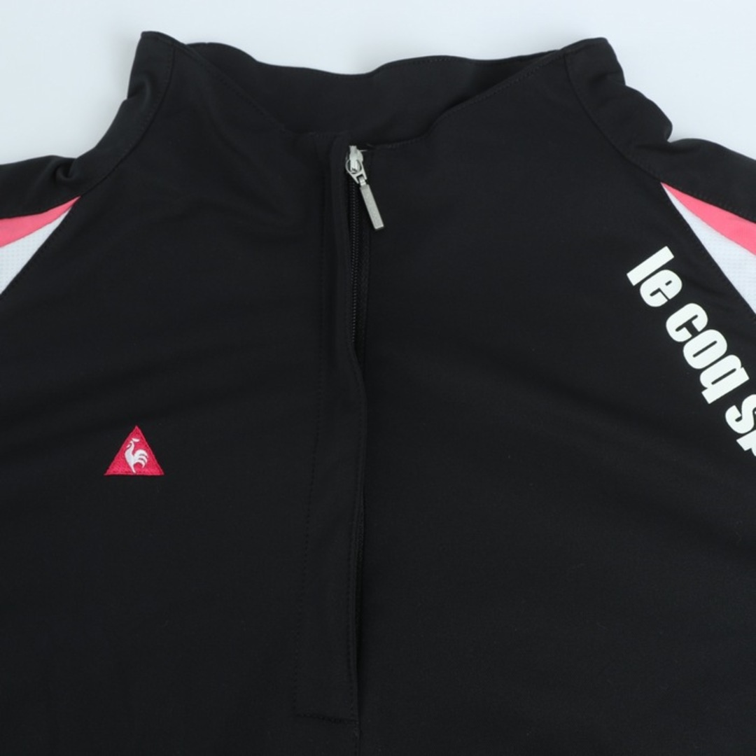 le coq sportif(ルコックスポルティフ)のルコックスポルティフ 長袖Ｔシャツ トップス ハーフジップ ハイネック ゴルフウエア レディース Lサイズ 黒×白 le coq sportif レディースのトップス(Tシャツ(長袖/七分))の商品写真