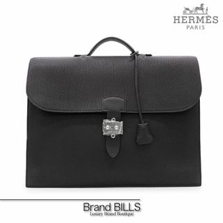 エルメス(Hermes)の未使用品 エルメス サック・ア・デペッシュ 38 ビジネスバッグ ブリーフケース 書類バッグ フィヨルド ブラック シルバー金具 □J刻印(ビジネスバッグ)