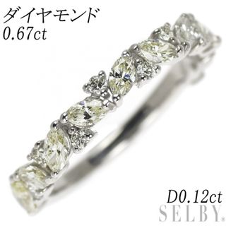 Pt900 マーキス ダイヤモンド リング 0.67ct D0.12ct(リング(指輪))