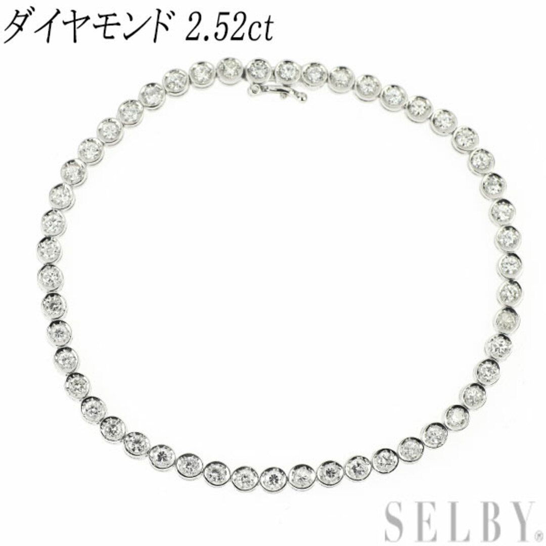 Pt900 ダイヤモンド ブレスレット 2.52ct テニス レディースのアクセサリー(ブレスレット/バングル)の商品写真