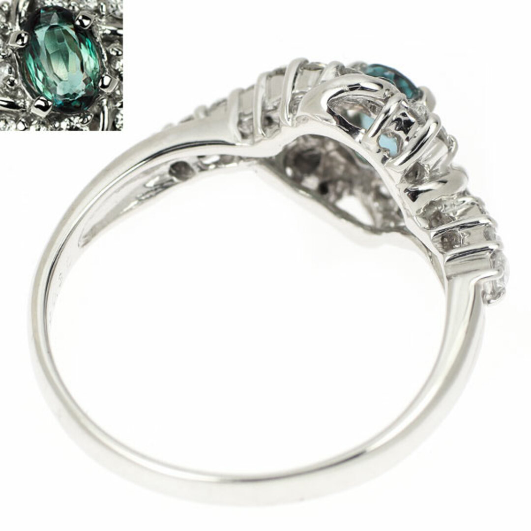 希少 K18WG アレキサンドライト ダイヤモンド リング 0.369ct D0.30ct レディースのアクセサリー(リング(指輪))の商品写真
