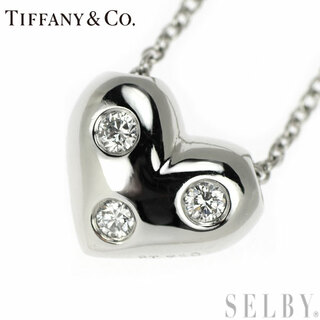 ティファニー(Tiffany & Co.)のティファニー Pt950 ダイヤモンド ペンダントネックレス ドッツハート(ネックレス)
