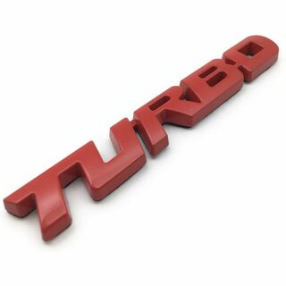 TURBO ロゴ (大) エンブレム メタル レッド ステッカー 外装 ターボ