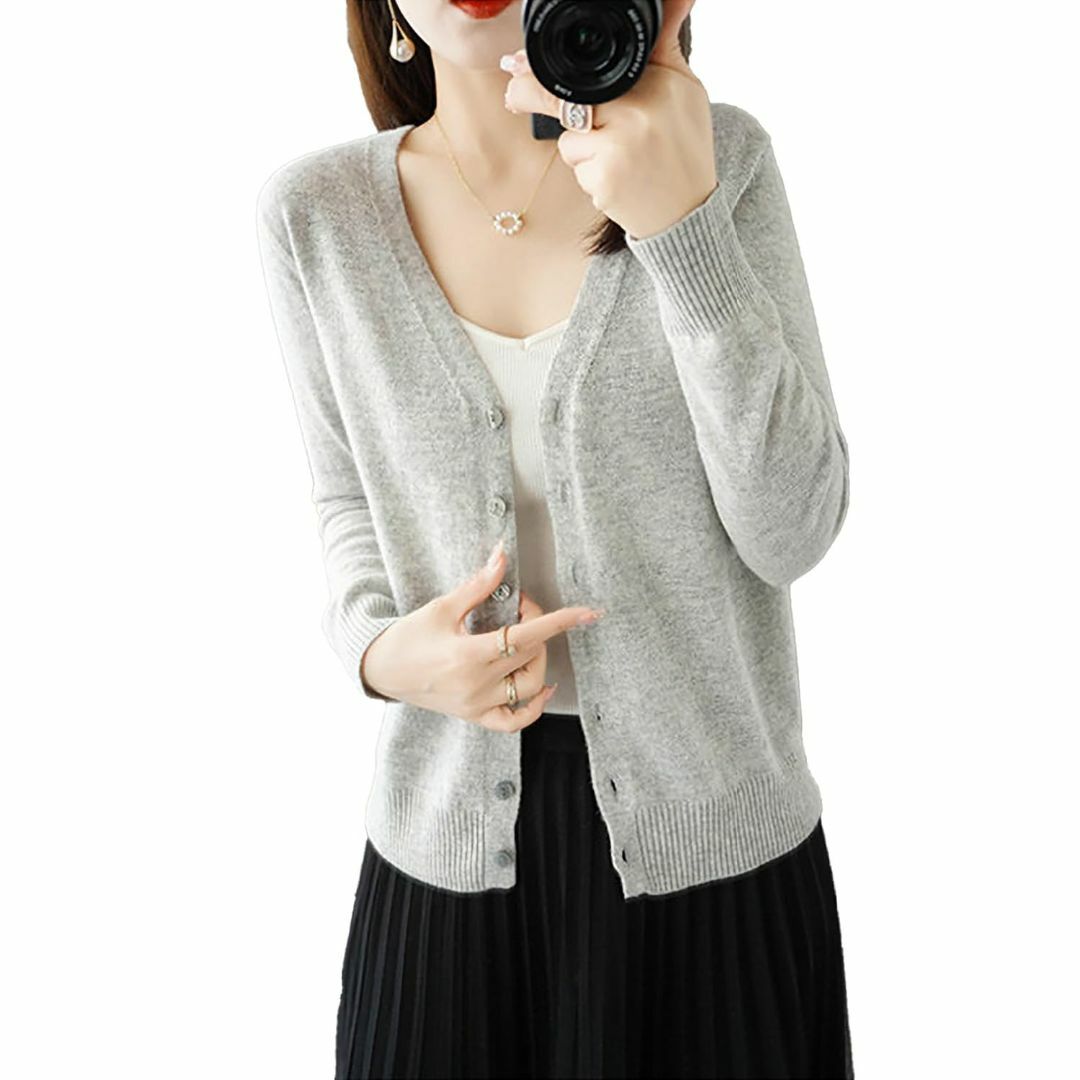 [V.for.M] レディース カーディガン 薄手 ボタン シンプル キレイめ  レディースのファッション小物(その他)の商品写真