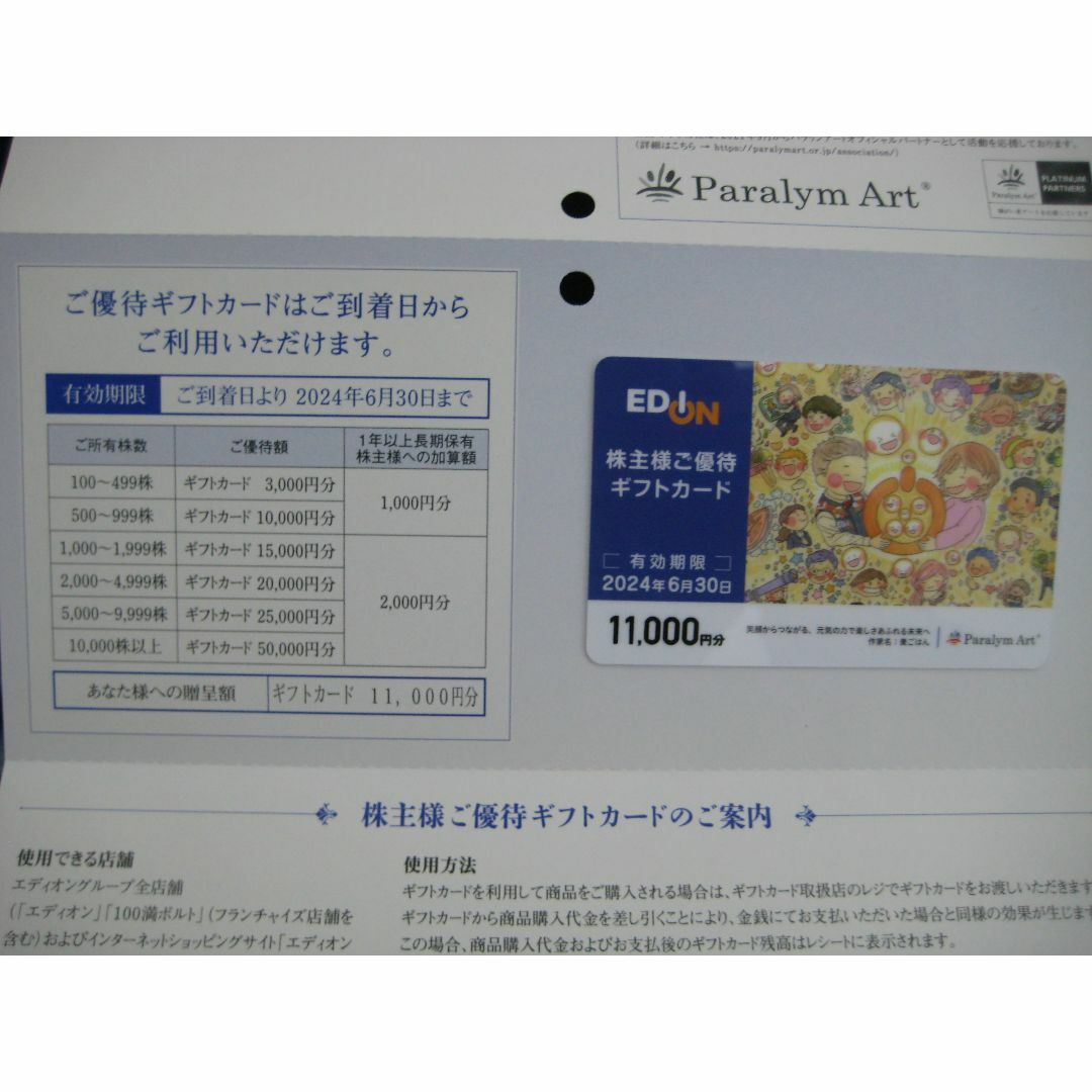 ☆匿名配送 エディオン 株主優待 ギフトカード 11,000円分 ☆匿名配送 エディオン 株主優待 ギフトカード 11,000円分