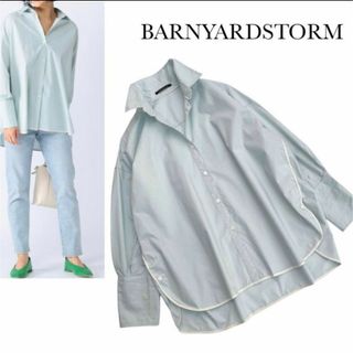 BARNYARDSTORM - バンヤードストーム＊コットンタイプライターシャツ　サイドボタン　ミントグリーン