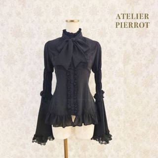 アトリエボズ(ATELIER BOZ)のATELIER PIERROT スタンドカラー姫袖ブラウス 黒 black(シャツ/ブラウス(長袖/七分))