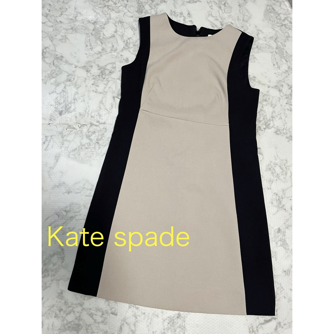 kate spade new york(ケイトスペードニューヨーク)のkate spade NEW YORK ワンピース　袖なし　ベージュ　M レディースのワンピース(ひざ丈ワンピース)の商品写真