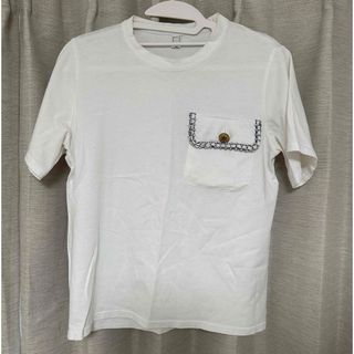 ホワイトトップス　送料込み(Tシャツ(半袖/袖なし))