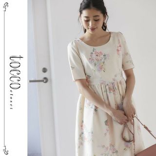 TOCCO closet - 【☆新品タグ付】tocco closetロマンティックブーケプリント半袖ワンピ