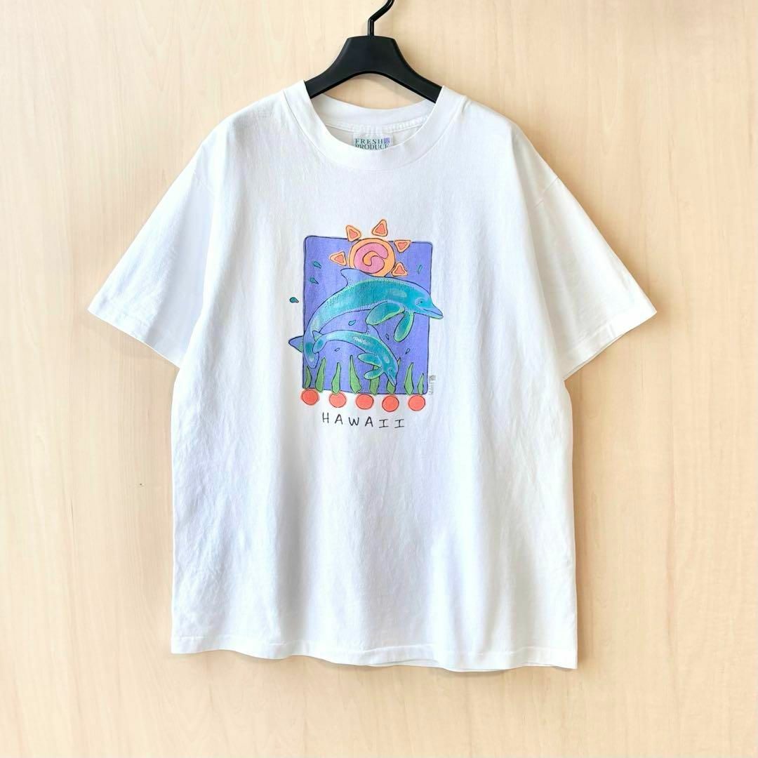 VINTAGE(ヴィンテージ)の90s USA製古着　ヴィンテージ　イラストTシャツ　イルカ　シングルステッチ メンズのトップス(Tシャツ/カットソー(半袖/袖なし))の商品写真