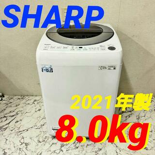17506 一人暮らし洗濯機 SHARP  2021年製 8.0㎏(洗濯機)