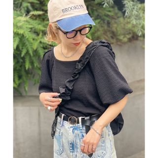 チャオパニック(Ciaopanic)のCIAOPANIC パフスリーブバックリボントップス(Tシャツ(半袖/袖なし))