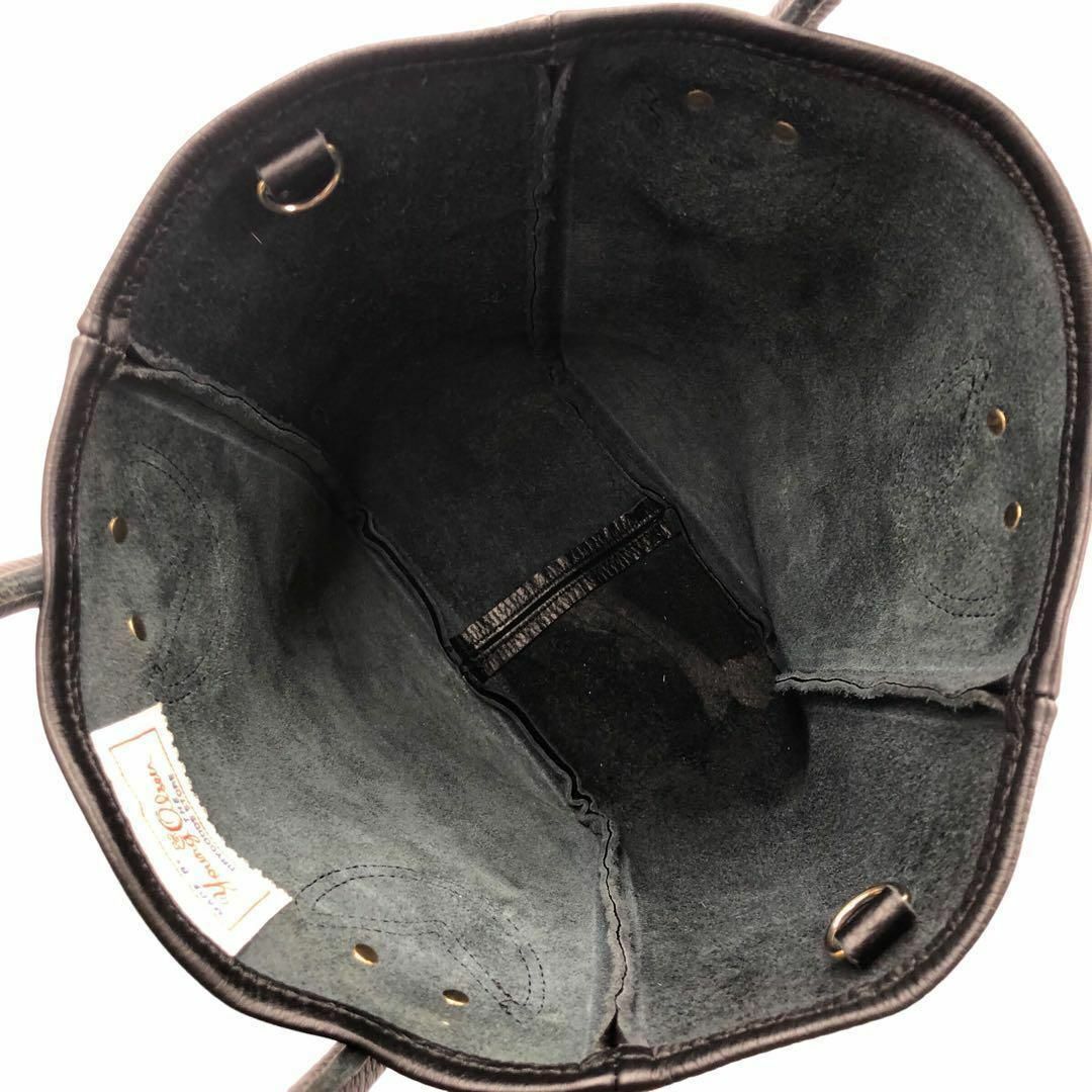 ヤングアンドオルセン 2way ショルダーバッグ ハンドバッグ シボ革 ブラック レディースのバッグ(ショルダーバッグ)の商品写真