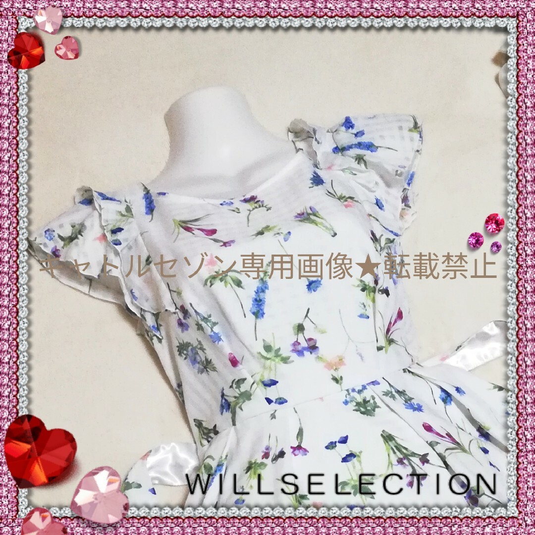 WILLSELECTION(ウィルセレクション)の【★送料込】WILLSELECTION♡チュール満載♡ボタニカルフラワーワンピー レディースのワンピース(ひざ丈ワンピース)の商品写真