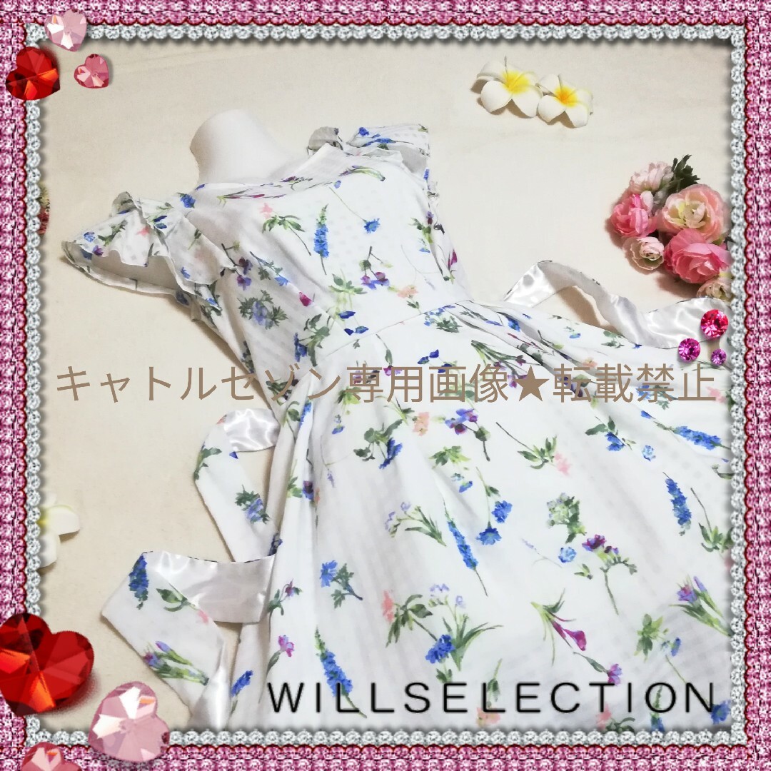 WILLSELECTION(ウィルセレクション)の【★送料込】WILLSELECTION♡チュール満載♡ボタニカルフラワーワンピー レディースのワンピース(ひざ丈ワンピース)の商品写真