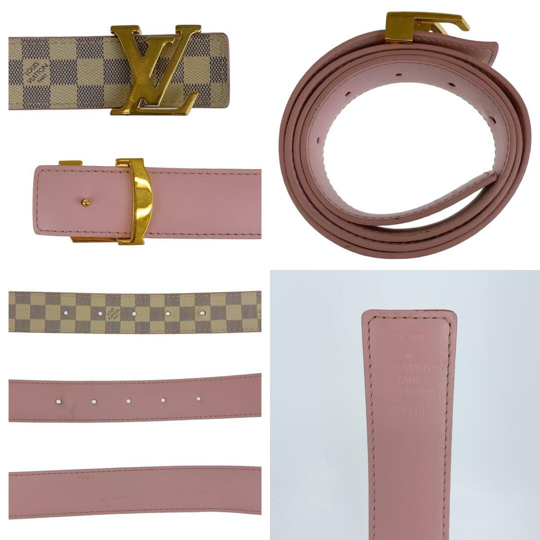 LOUIS VUITTON(ルイヴィトン)のLOUIS VUITTON ルイヴィトン ダミエ アズール サンチュール イニシャル ピンク 桃色 ホワイト ゴールド金具 レザー M0145 ベルト バッグルベルト レディース 405856 【中古】 レディースのファッション小物(ベルト)の商品写真