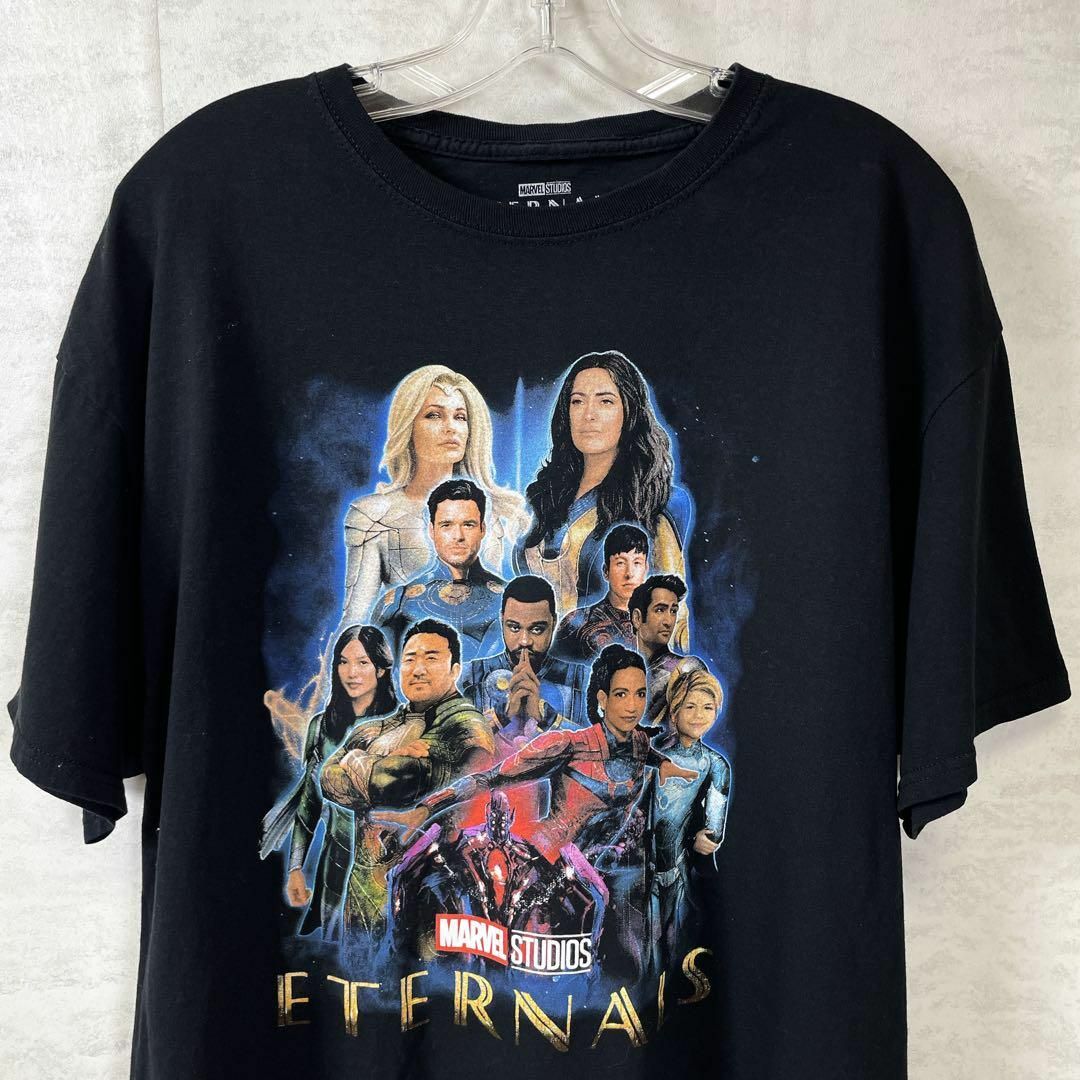 MARVEL(マーベル)の半袖Ｔシャツ　マーベル　エターナルズ　サイズＸＬ　黒ブラック　メンズ　古着 メンズのトップス(Tシャツ/カットソー(半袖/袖なし))の商品写真