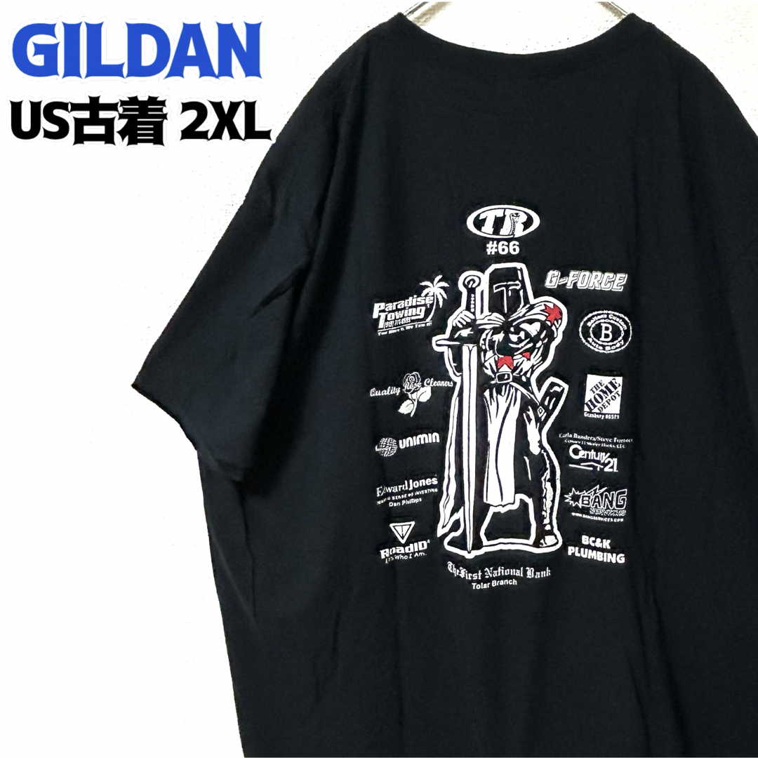 GILDAN(ギルタン)のUS古着 ギルダン 半袖 Tシャツ プリント 2XL 限定 ゆるだぼ ブラック メンズのトップス(Tシャツ/カットソー(半袖/袖なし))の商品写真