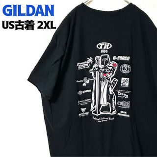 GILDAN - US古着 ギルダン 半袖 Tシャツ プリント 2XL 限定 ゆるだぼ ブラック