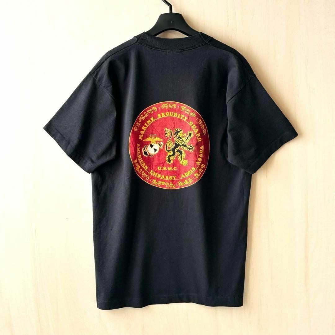 SCREEN STARS(スクリーンスターズ)の90s USA製古着　ヴィンテージ　スクリーンスターズ　Tシャツ　USMC 海軍 メンズのトップス(Tシャツ/カットソー(半袖/袖なし))の商品写真