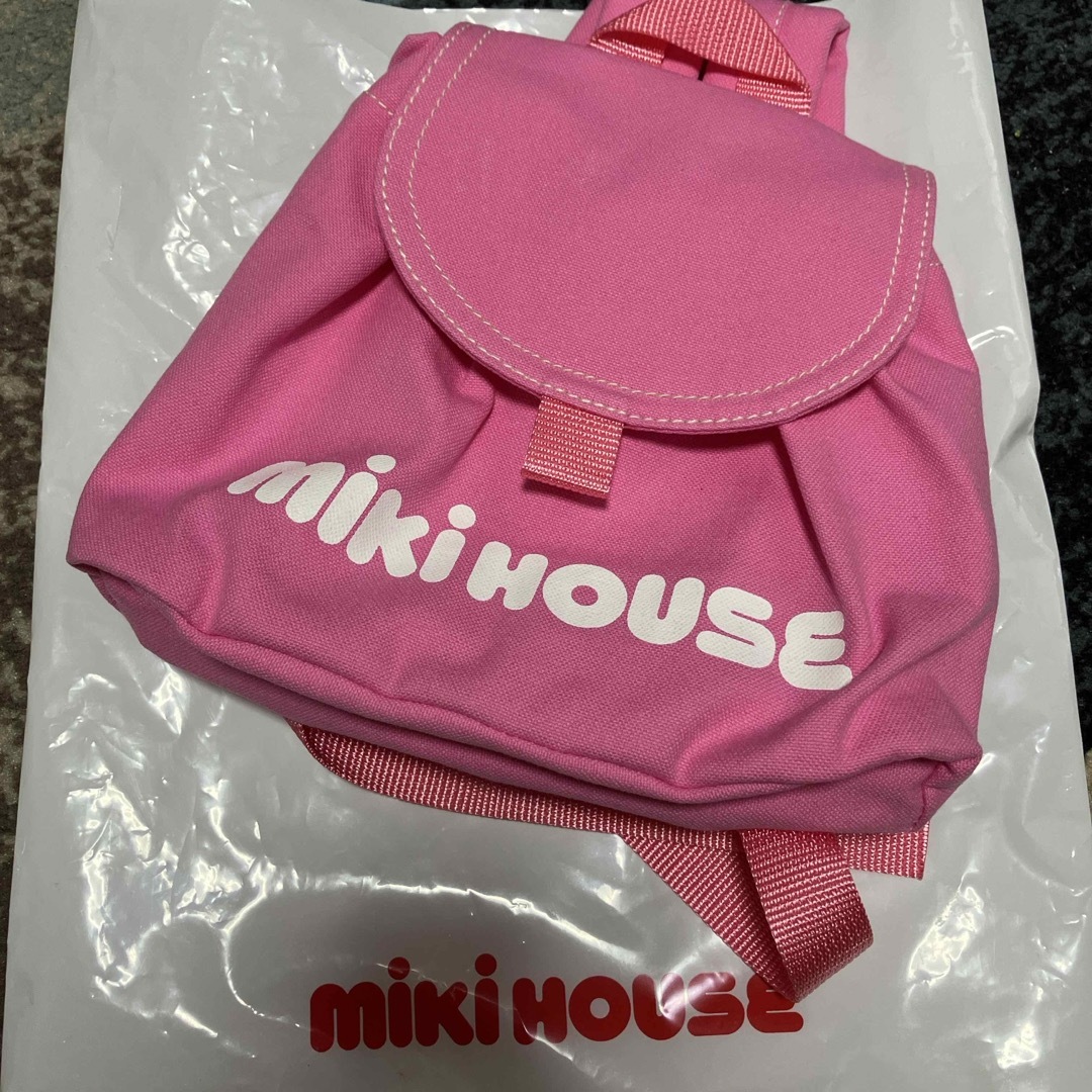 mikihouse(ミキハウス)のミキハウス　リュック　ピンク　新品　袋付き キッズ/ベビー/マタニティのこども用バッグ(リュックサック)の商品写真