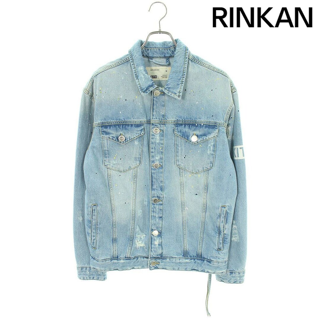 KITH(キス)のキス  Laight Denim Jacket ダメージリペアペンキデニムジャケット メンズ M メンズのジャケット/アウター(Gジャン/デニムジャケット)の商品写真