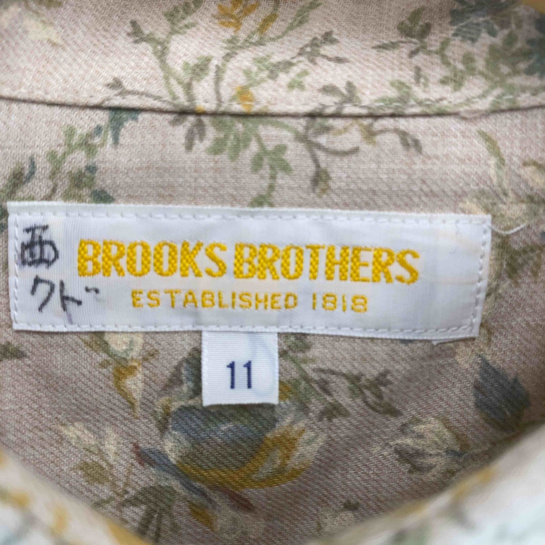 Brooks Brothers(ブルックスブラザース)のBROOKS BROTHERS ブルックスブラザーズ 小花柄　フラワー　ベージュ　サイズ11　レディース 長袖シャツ/ブラウス レディースのトップス(シャツ/ブラウス(長袖/七分))の商品写真