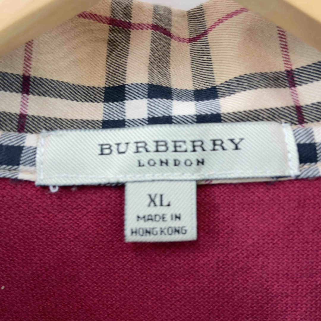 BURBERRY(バーバリー)のBURBERRY LONDON バーバリー ロンドン メンズ ポロシャツ  刺繡ロゴ ワインレッド 半袖ポロシャツ メンズのトップス(ポロシャツ)の商品写真