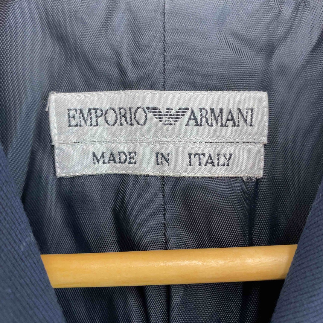 Emporio Armani(エンポリオアルマーニ)のEMPORIO ARMANI エンポリオアルマーニ レディース ショールカラージャケット ネイビー ブランド刺繡 レディースのジャケット/アウター(テーラードジャケット)の商品写真