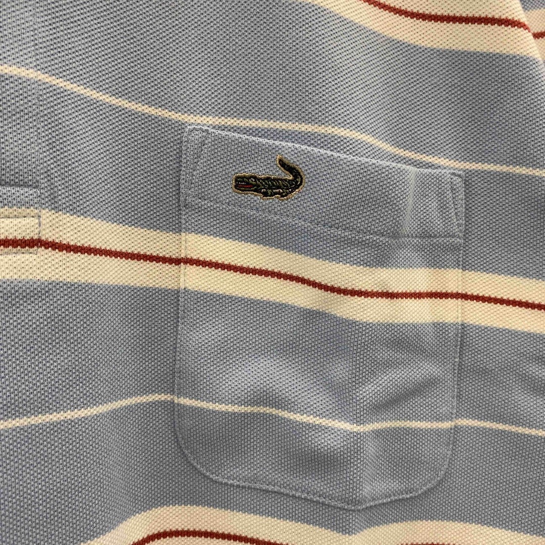 Crocodile(クロコダイル)のCrocodile クロコダイル メンズ ポロシャツ 長袖ポロシャツ ブルー ボーダー 刺繡ロゴ メンズのトップス(ポロシャツ)の商品写真