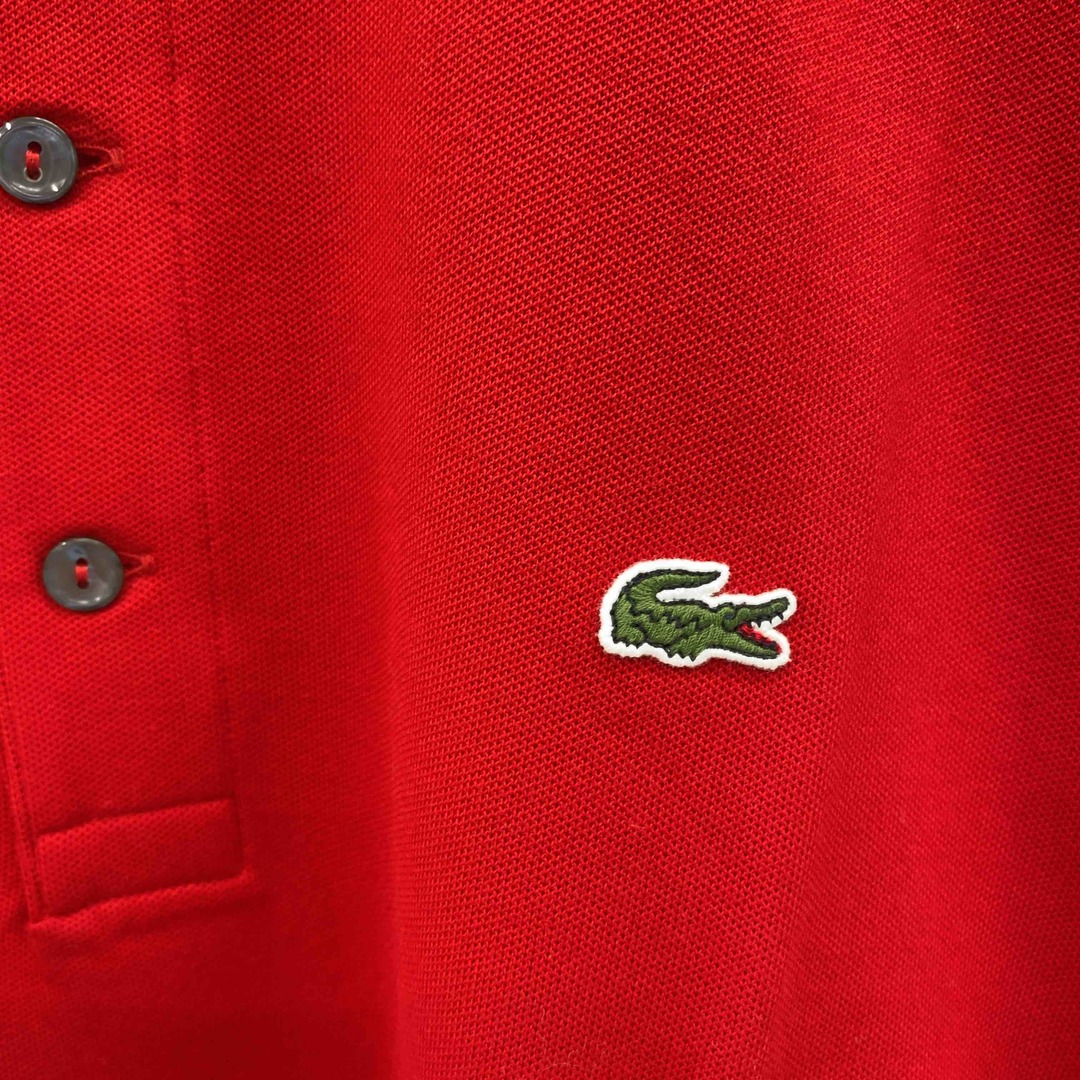 LACOSTE(ラコステ)の【美品】 LACOSTE ラコステ メンズ ポロシャツ 半袖ポロシャツ 刺繡ロゴ レッド メンズのトップス(ポロシャツ)の商品写真