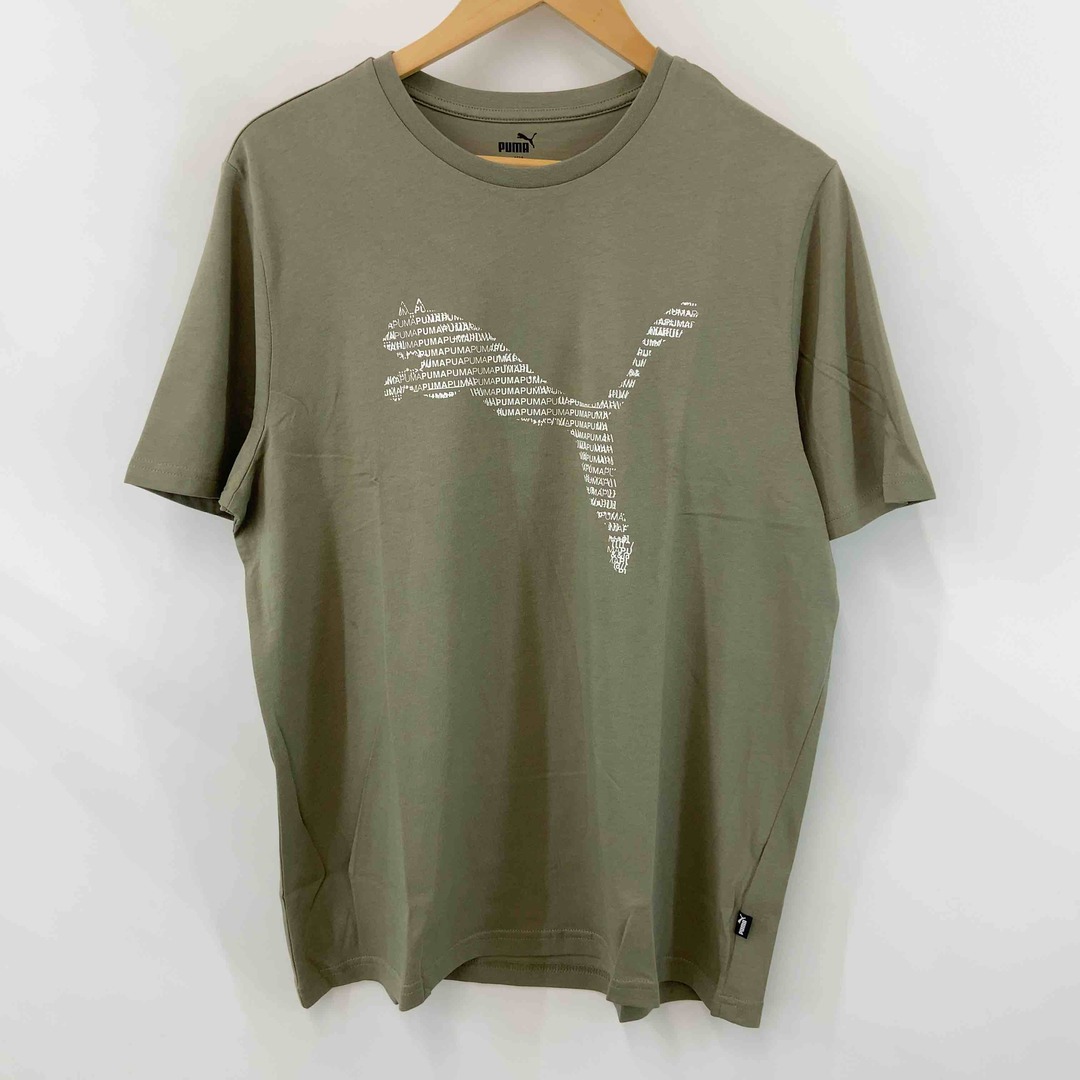 PUMA(プーマ)のPUMA プーマ メンズ Tシャツ（半袖）カーキ ロゴプリント クルーネック メンズのトップス(Tシャツ/カットソー(半袖/袖なし))の商品写真