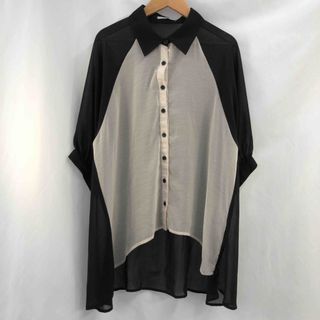 デイライル(Delyle)のDelyle BOUTIQUE デイライル レディース 七分袖シャツ/ブラウス 黒ｘベージュ tk(シャツ/ブラウス(長袖/七分))