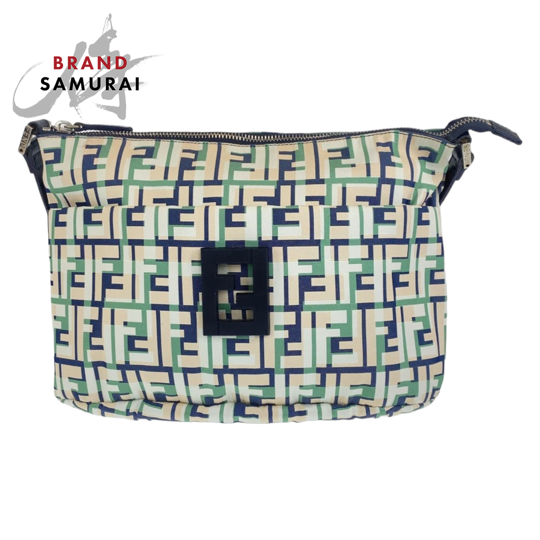 美品 FENDI フェンディ ズッカ柄 FFロゴ グリーン 緑 ピンク 美品 FENDI フェンディ ズッカ柄 FFロゴ グリーン 緑 ピンク