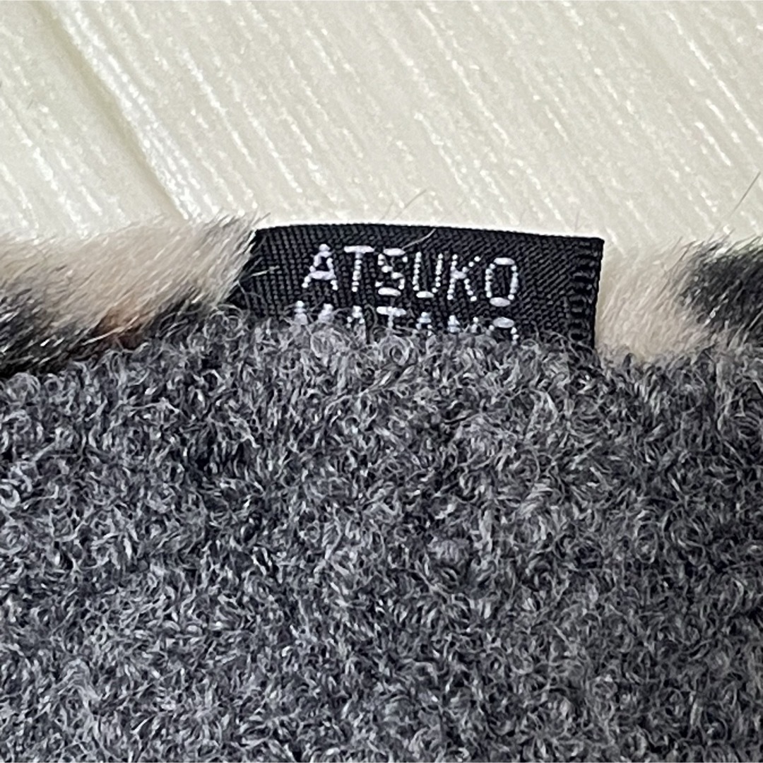 Atsuko Matano(アツコマタノ)のマタノアツコ マフラー ヒョウ柄 ブラック レディースのファッション小物(マフラー/ショール)の商品写真