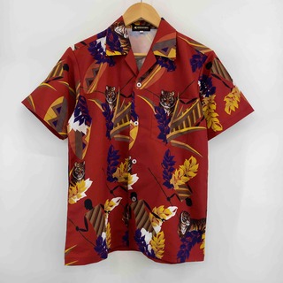 REGULUS ROCK レグルス メンズ 半袖シャツ 開襟シャツ 和風 虎柄 赤(シャツ)