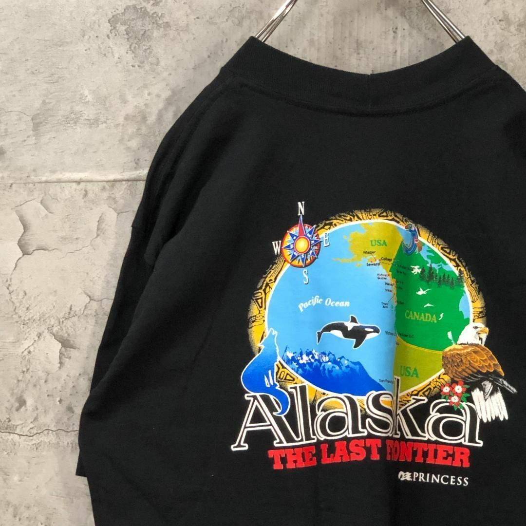 Alaska シャチ オオカミ ワシ バックプリント アニマル Tシャツ メンズのトップス(Tシャツ/カットソー(半袖/袖なし))の商品写真