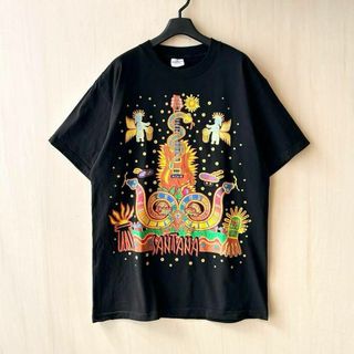 ヴィンテージ(VINTAGE)の90s USA製古着　カルロスサンタナ　Tシャツ　HEAVEN SMILES(Tシャツ/カットソー(半袖/袖なし))