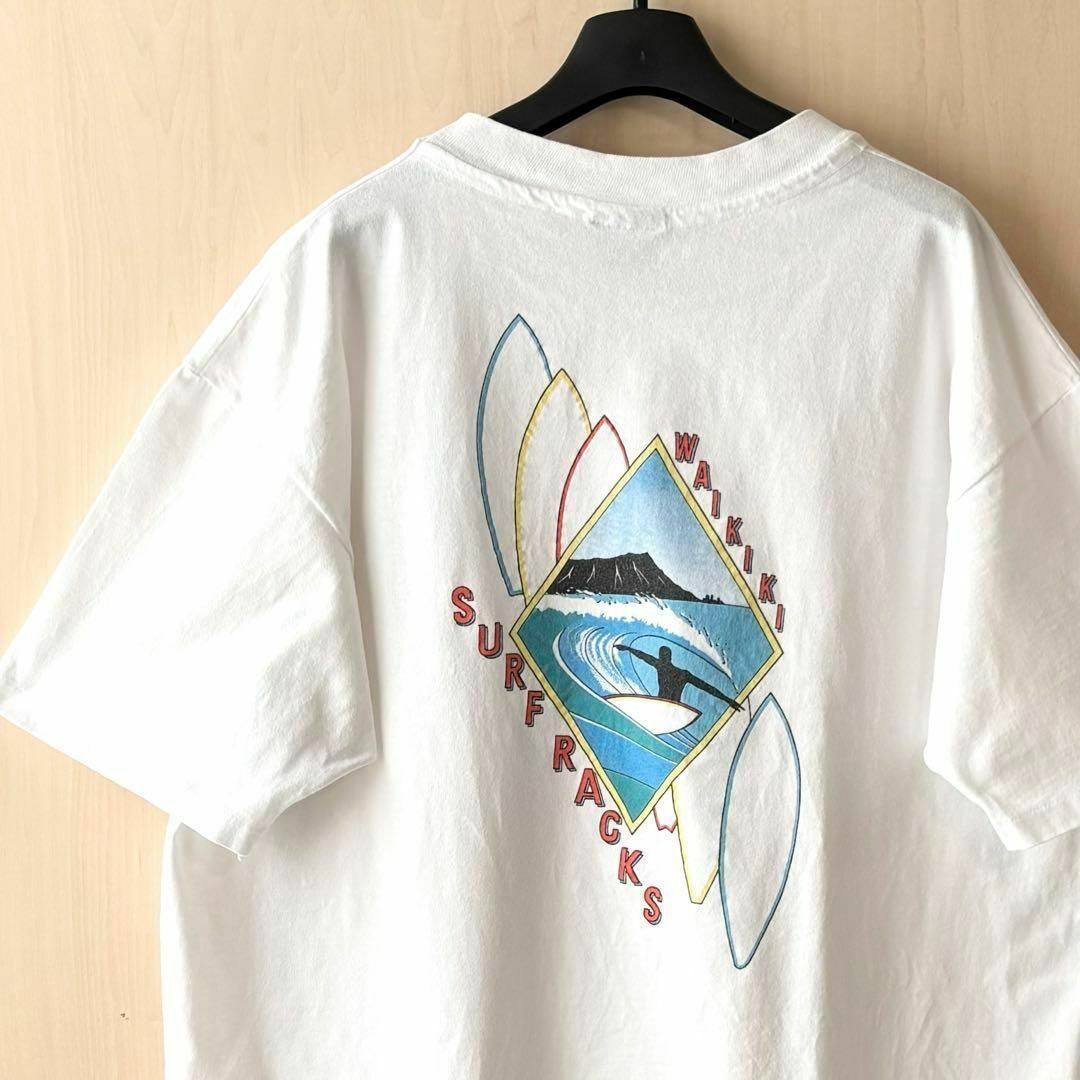 VINTAGE(ヴィンテージ)の90s USA製古着　ヴィンテージ　グラフィックTシャツ　サーフィン　ハワイ メンズのトップス(Tシャツ/カットソー(半袖/袖なし))の商品写真