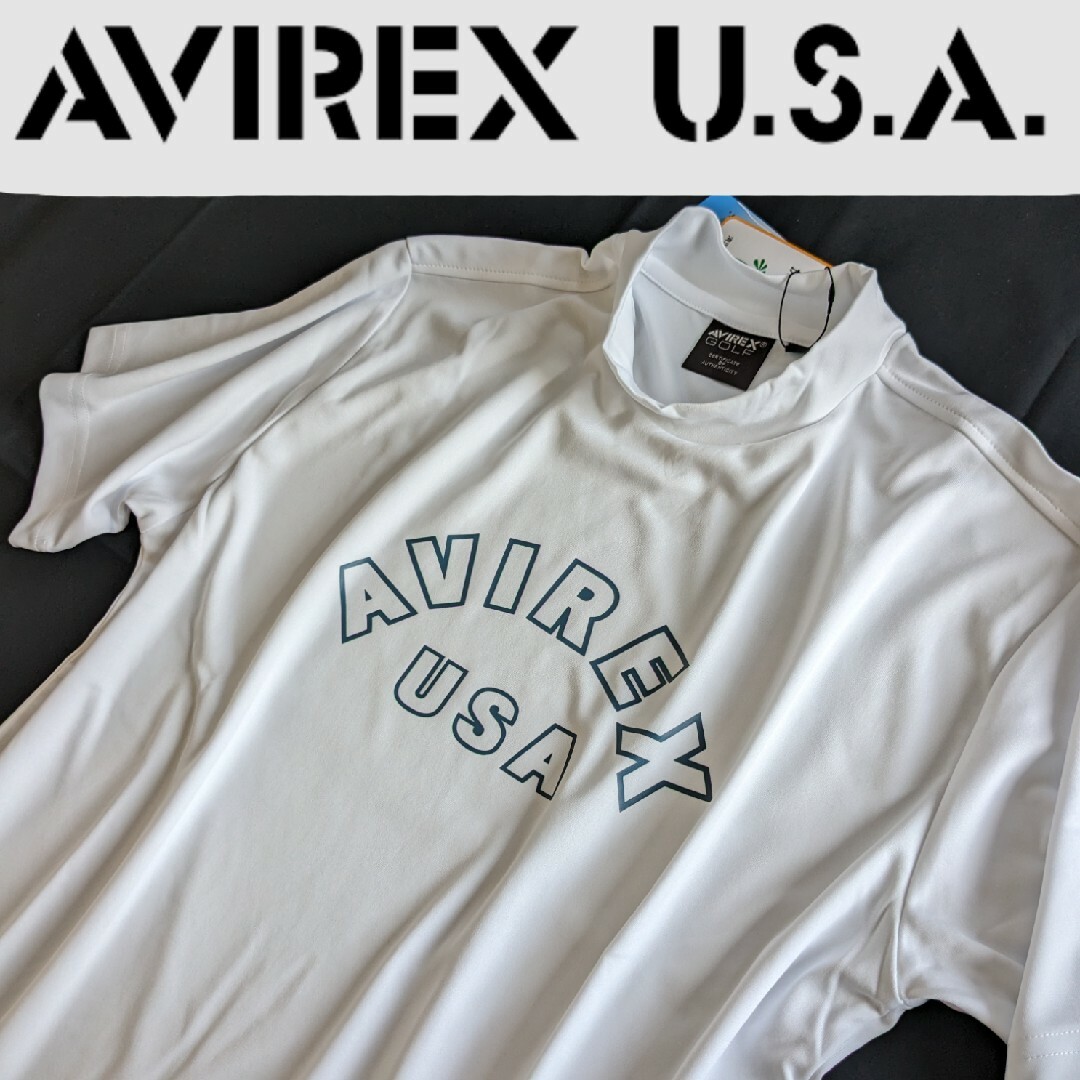 AVIREX(アヴィレックス)の【アヴィレックス】LL 定価9,900円　モックネックシャツ スポーツ/アウトドアのゴルフ(ウエア)の商品写真