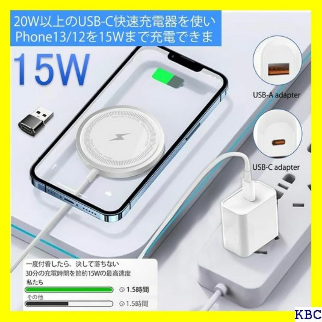 Twofox ワイヤレス充電器 マグセーフ充電器 最大 リ タ ホワイト 221 スマホ/家電/カメラのスマホ/家電/カメラ その他(その他)の商品写真