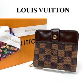 LOUIS VUITTON - ルイヴィトン　ダミエ　コンパクトジップ　折財布　二つ折り　美品